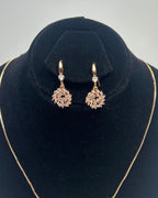 One Carat Floral Drop Locket Set with Earrings