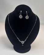 One Carat Floral Drop Locket Set with Earrings