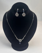 One Carat Floral Drop Locket Set with Earrings