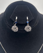 One Carat Floral Drop Locket Set with Earrings