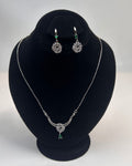 One Carat Floral Drop Locket Set with Earrings
