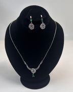 One Carat Floral Drop Locket Set with Earrings