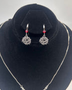 One Carat Floral Drop Locket Set with Earrings