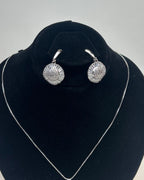 One Carat Floral Locket Necklace Set with Earrings