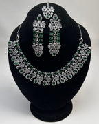 Zircon Statement Party Wear Jewelry Set with Earrings & Tikka