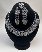 Zircon Statement Party Wear Jewelry Set with Earrings & Tikka