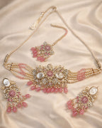 Statement Bridal Choker Set with Earrings & Tikka