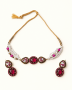 Multi-Strand Pearl Choker Set with Statement Earrings
