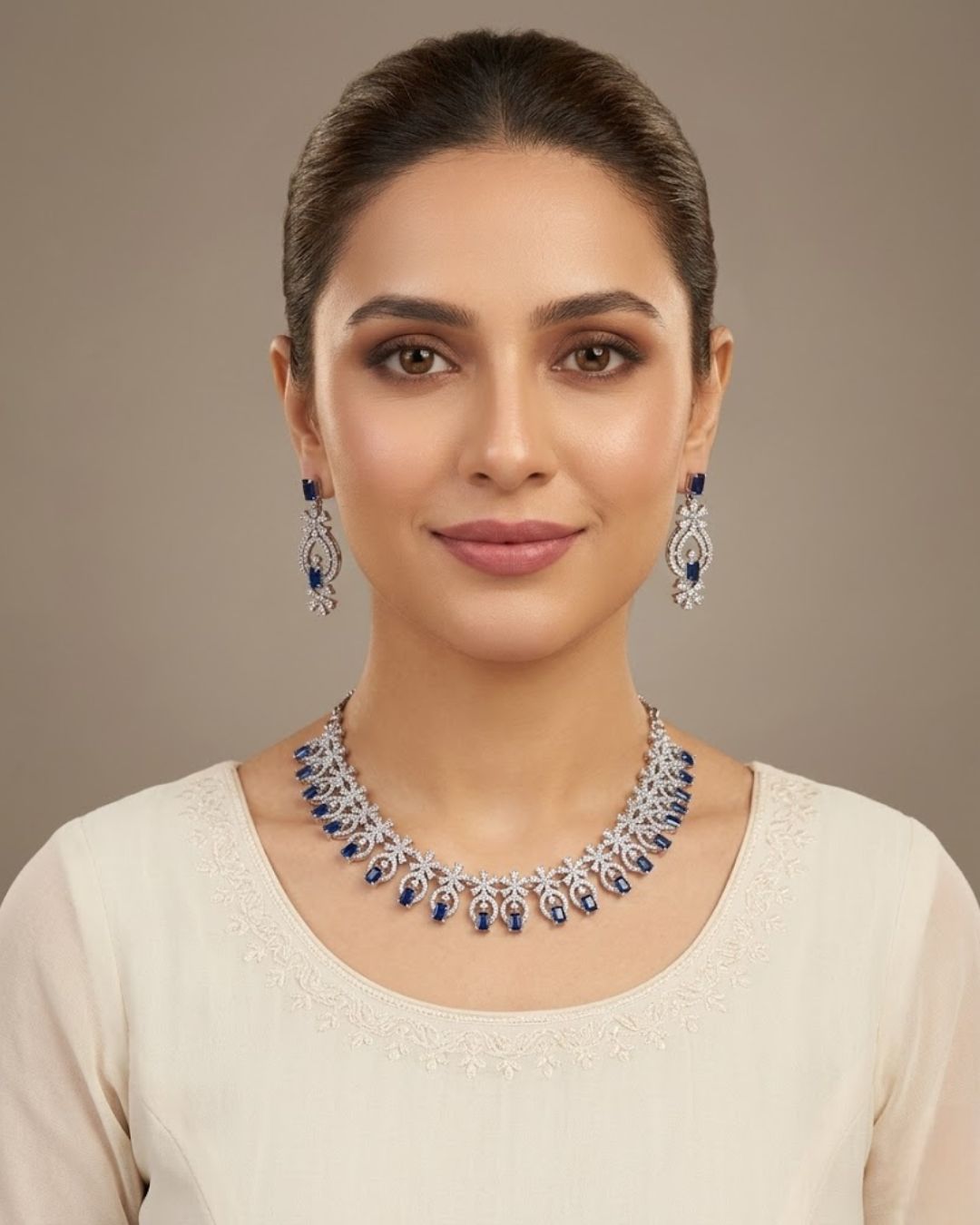 Zircon Party Wear Necklace & Earrings Set