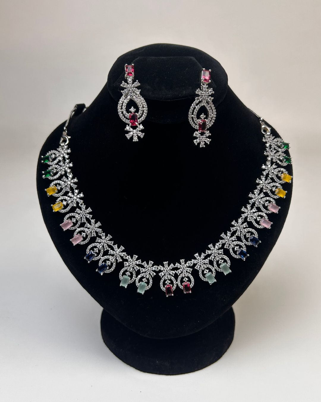 Zircon Party Wear Necklace & Earrings Set