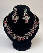 Zircon Partywear Necklace & Earrings Set