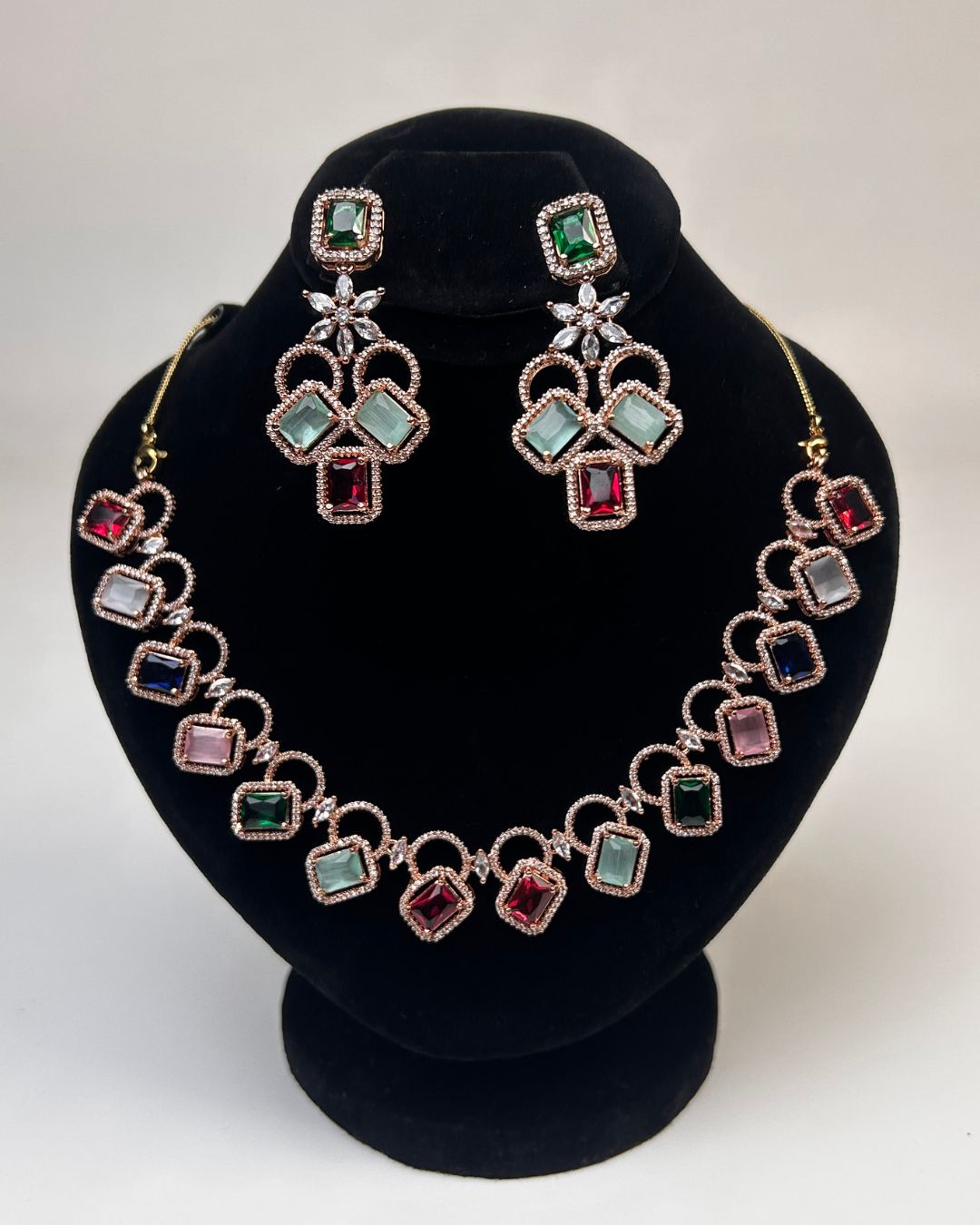 Zircon Partywear Necklace & Earrings Set