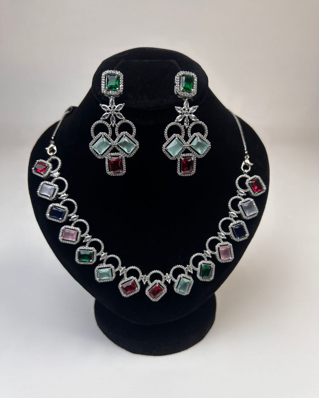 Zircon Partywear Necklace & Earrings Set