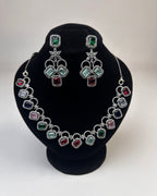 Zircon Partywear Necklace & Earrings Set