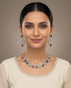 Zircon Partywear Necklace & Earrings Set