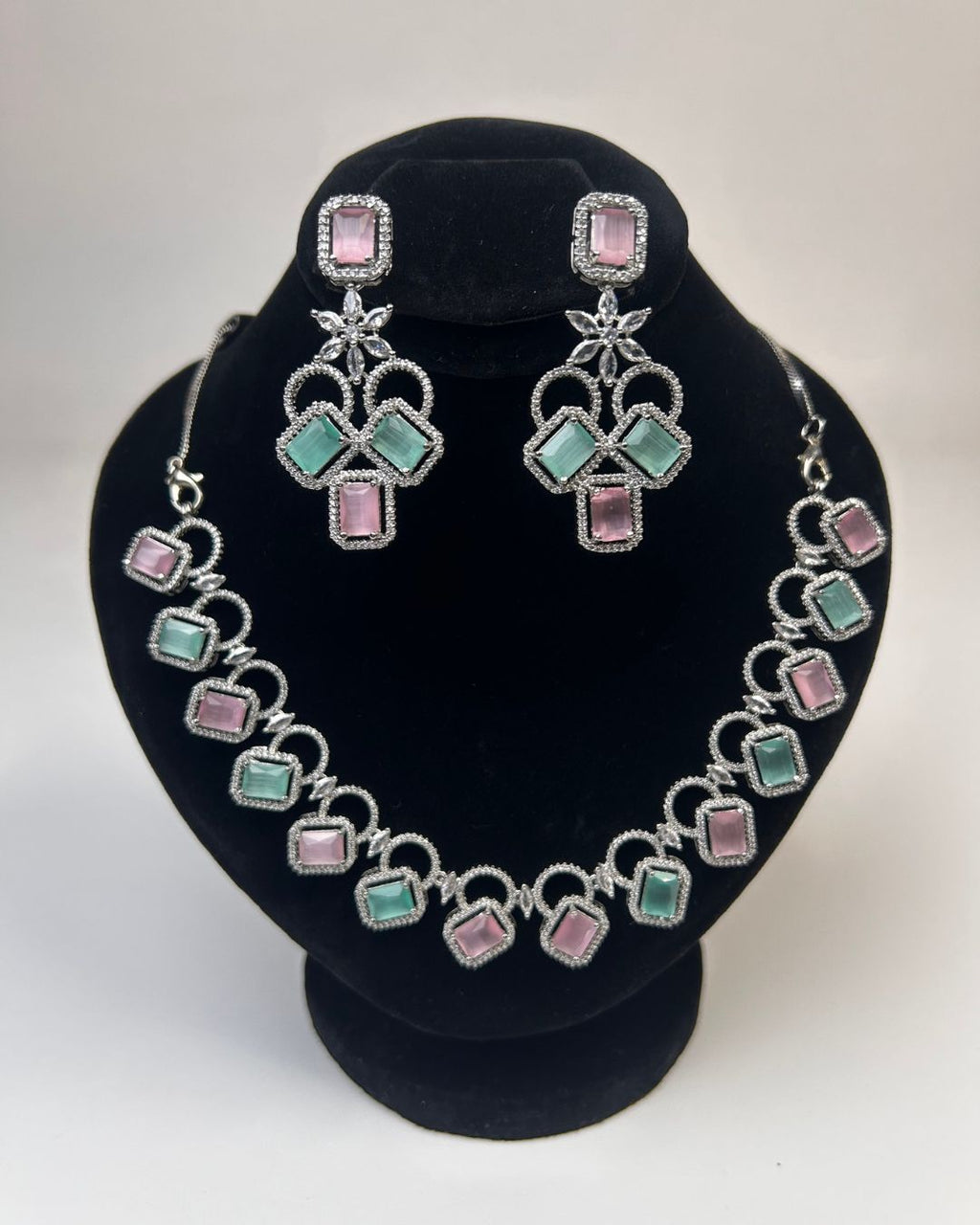 Zircon Partywear Necklace & Earrings Set