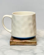 Printed Ceramic Coffee Mug with Illustrated Design – White