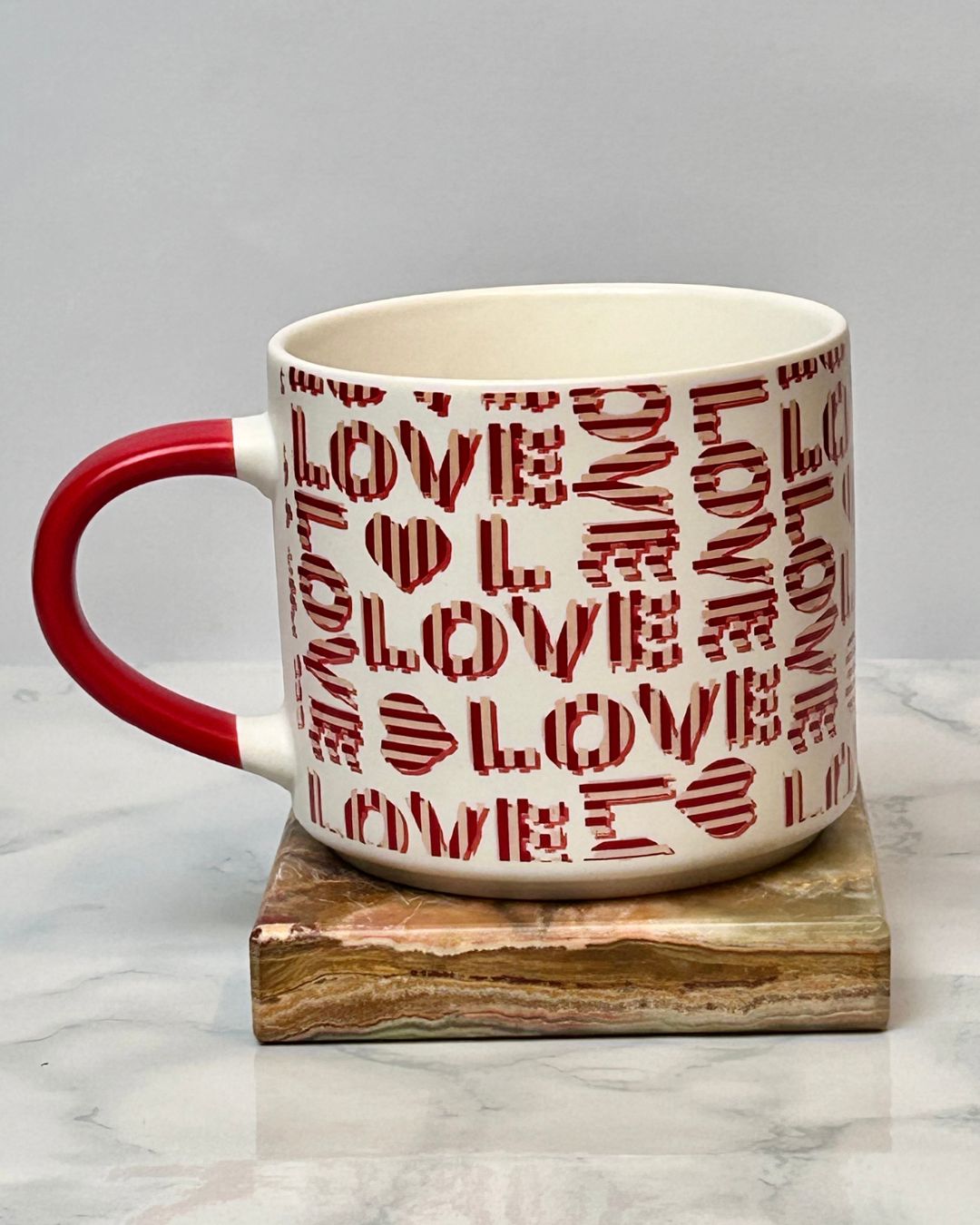 Ceramic Love Print Coffee Mug – Printed Design 350ml