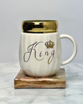 Royal Crown Ceramic Mug with Gold Rim – King & Queen