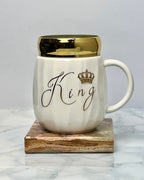 Royal Crown Ceramic Mug with Gold Rim – King & Queen