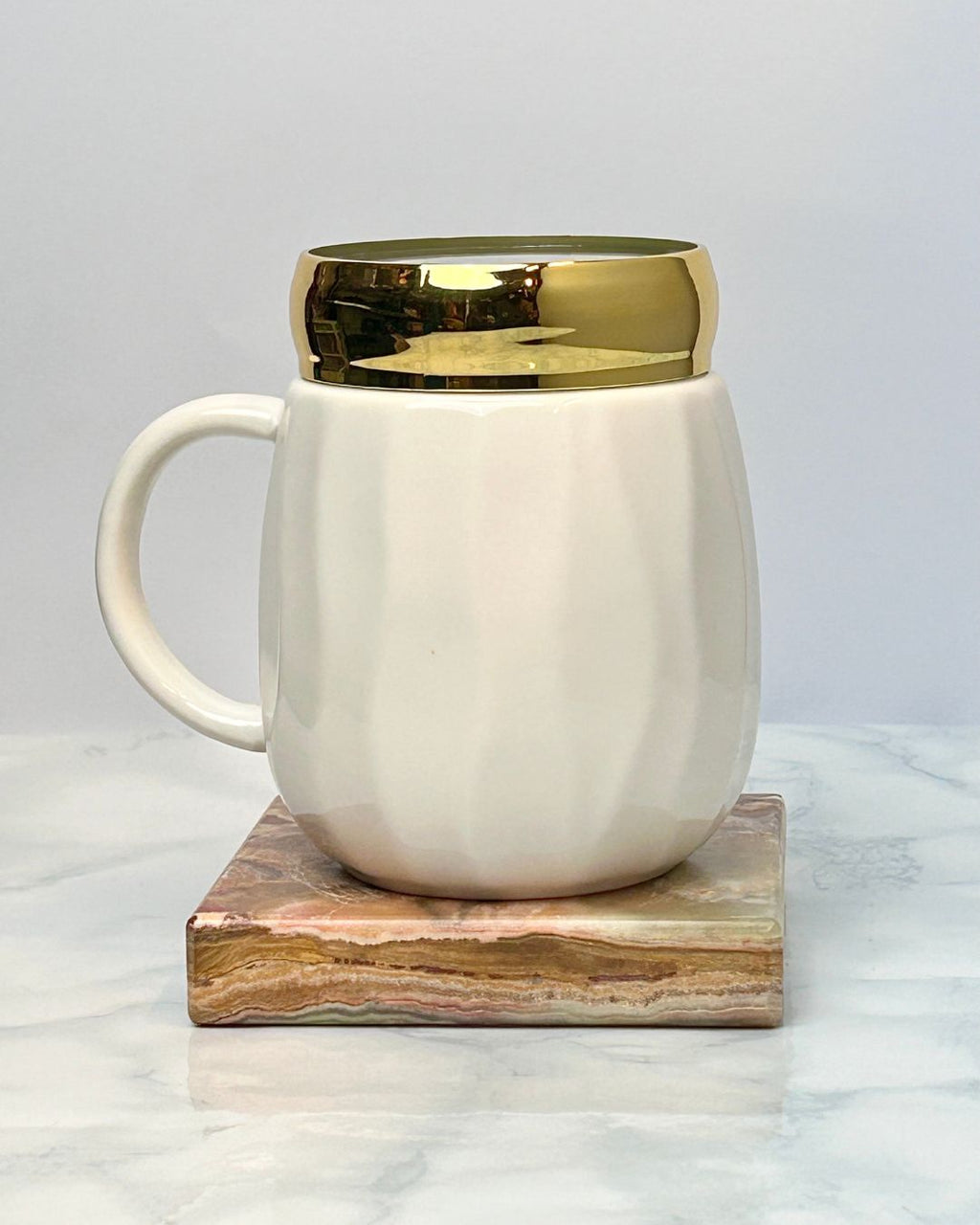 Royal Crown Ceramic Mug with Gold Rim – King & Queen