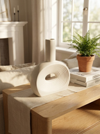 Modern Ceramic Decorative Vase with Sculptural Hollow Design – White